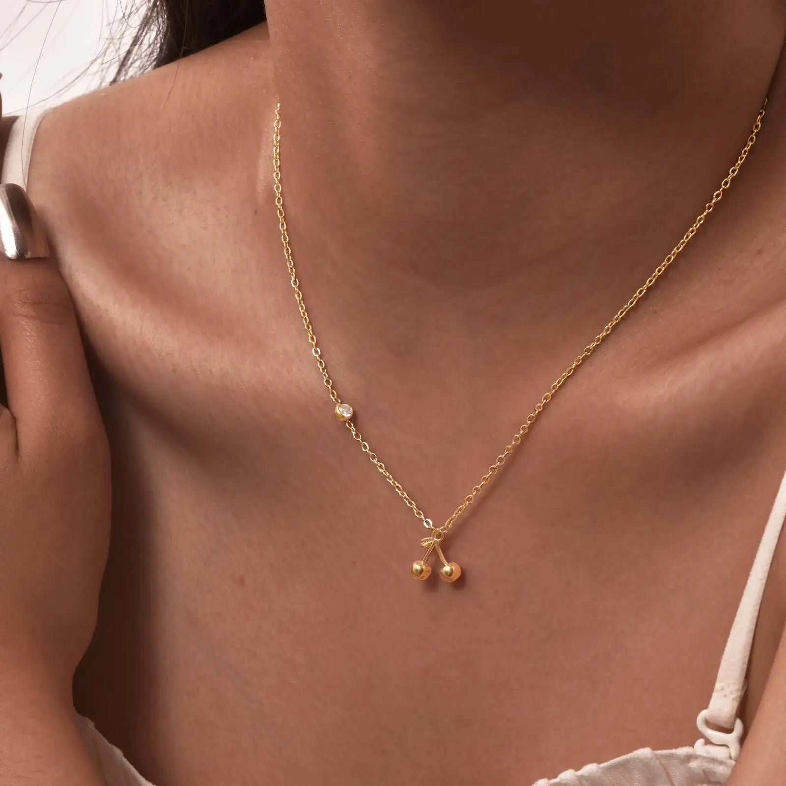 Sideway Cherry Necklace