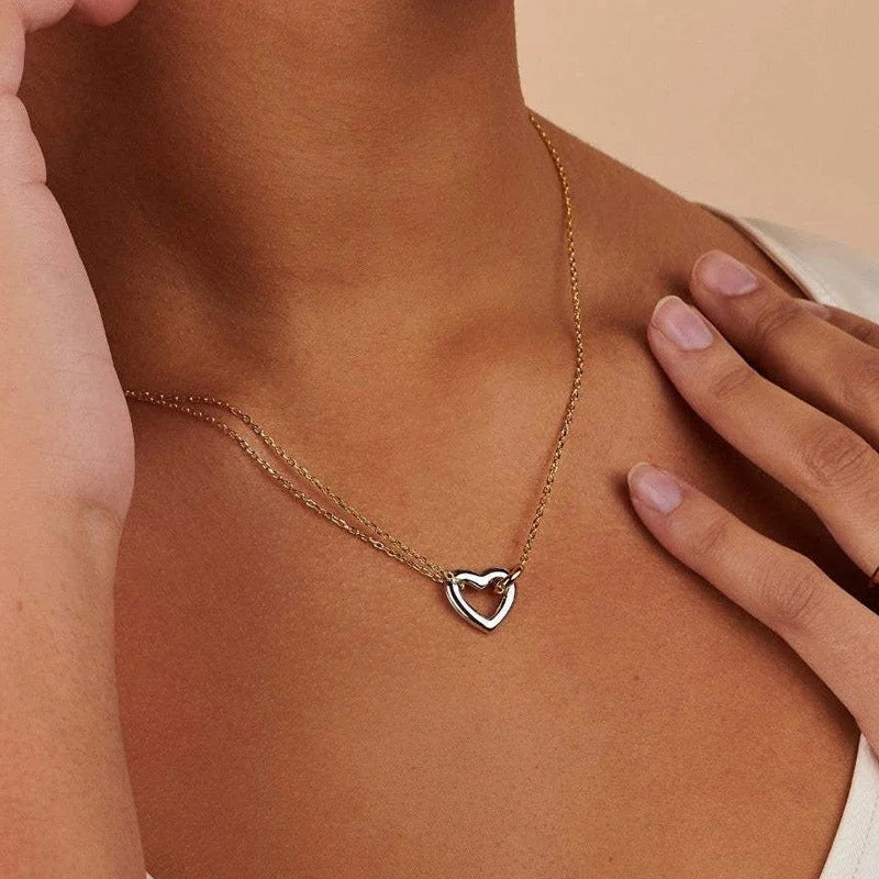 Linked Eternity Heart Necklace