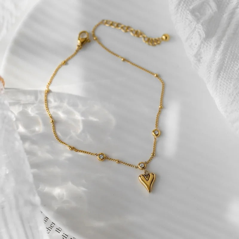Beaded Love Ornament Anklet
