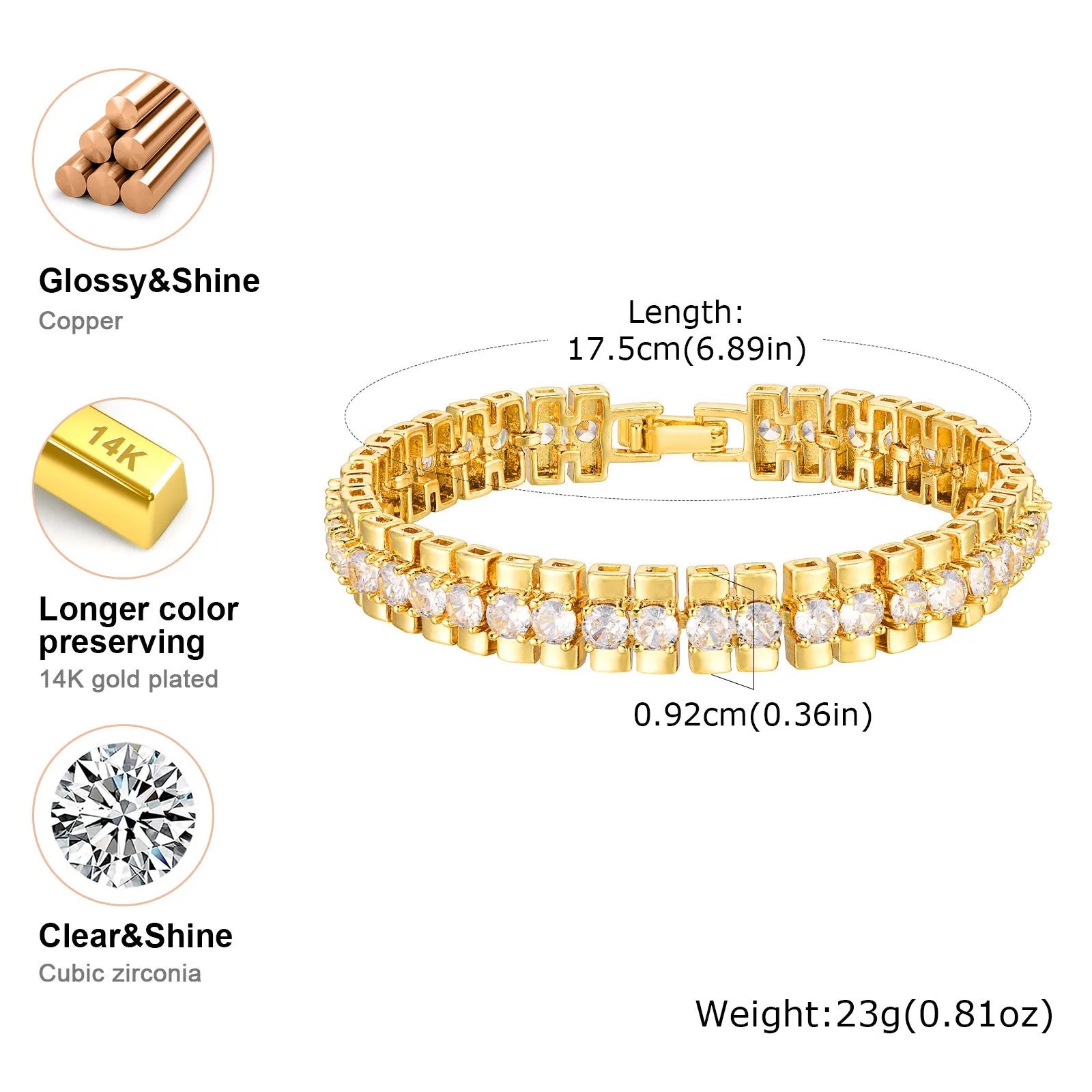 4pc Chunky Link Stackable Bracelet Set