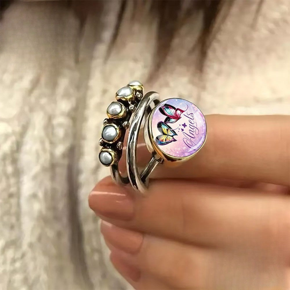 Colorful Butterfly Angel Ring Set