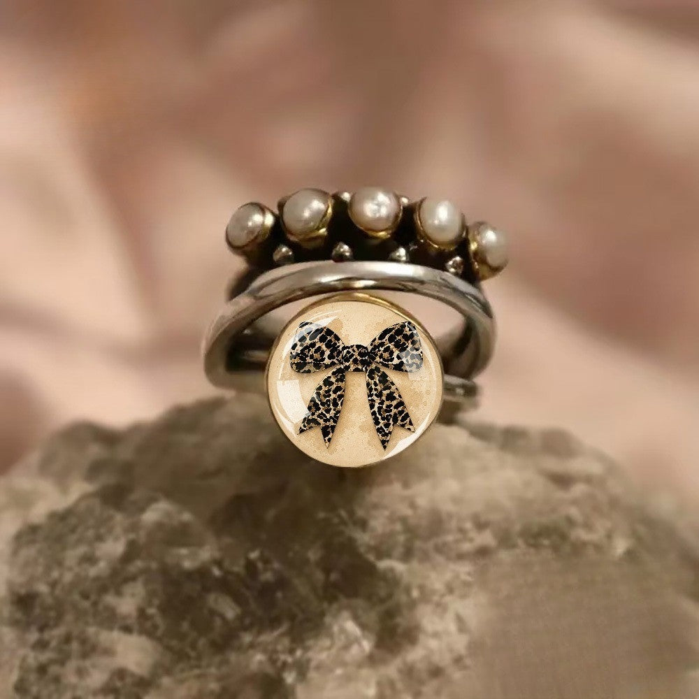 Leopard Bow Statement Ring