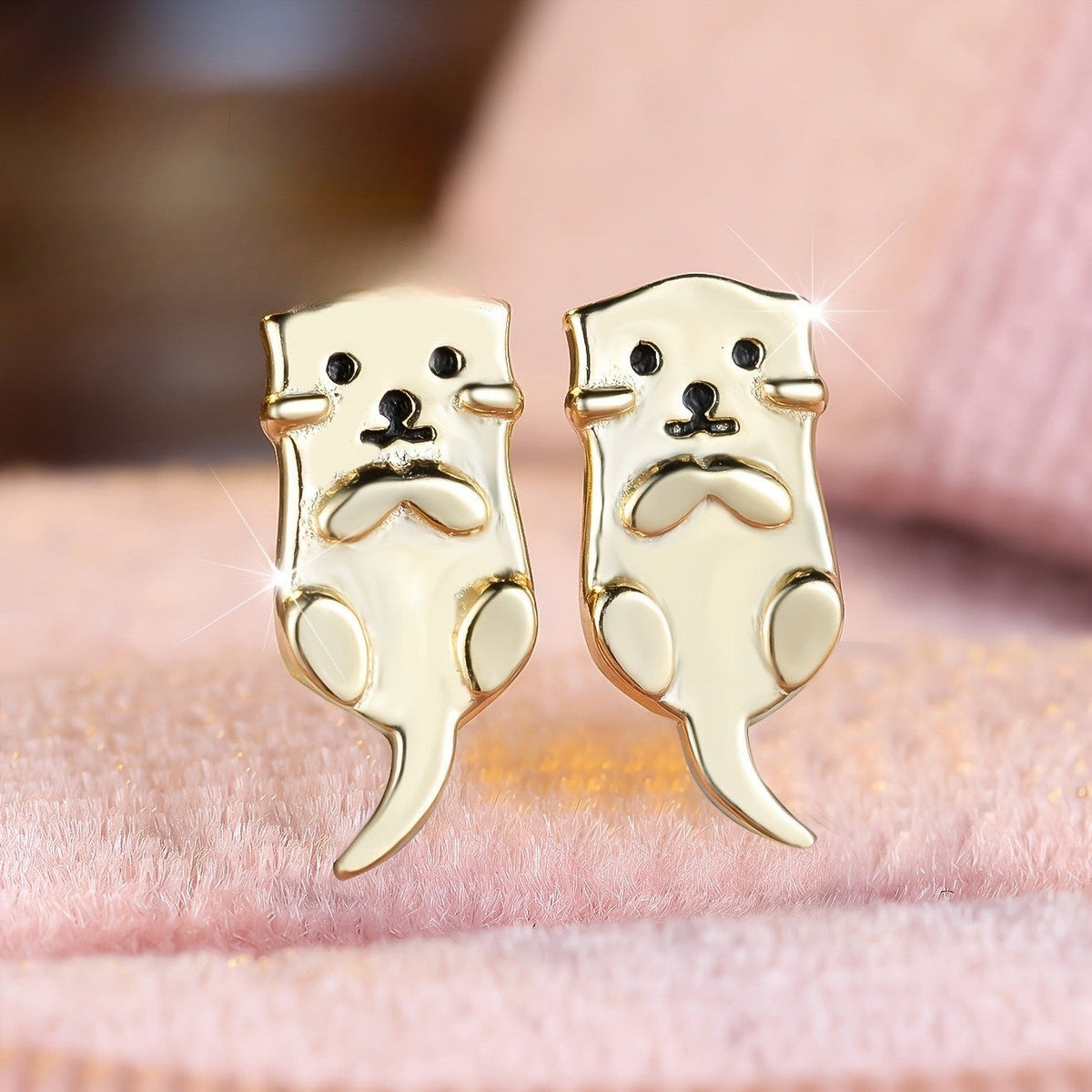 Playful Otter Stud Earrings