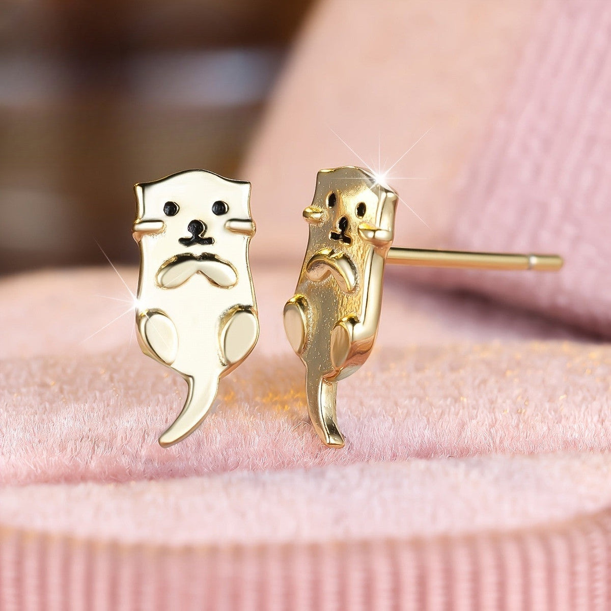 Playful Otter Stud Earrings