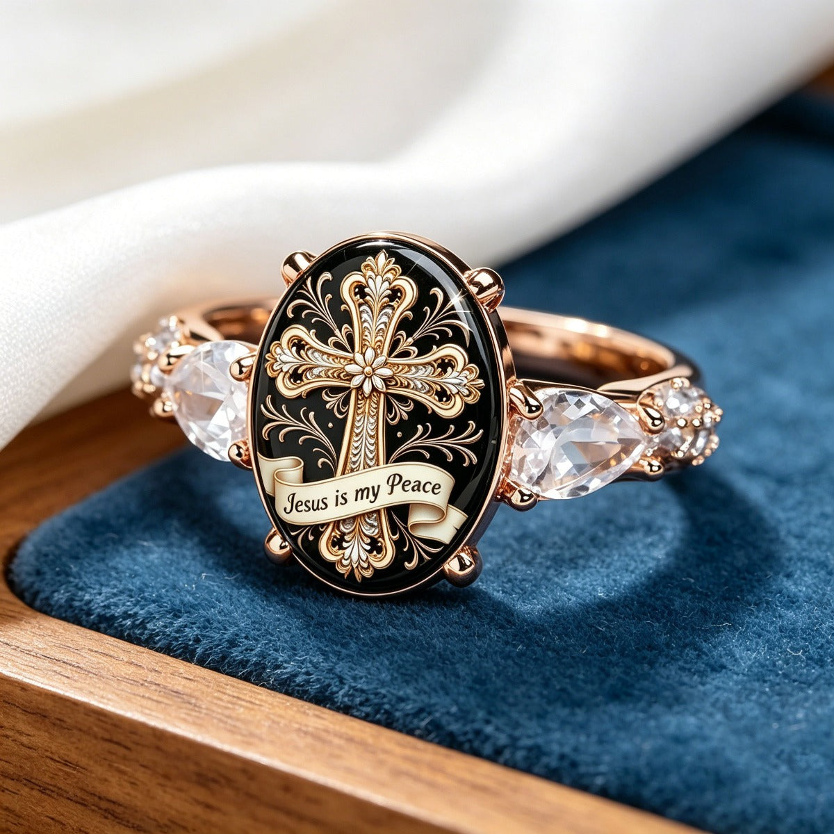 Jesus Is My Peace Filigree Ring