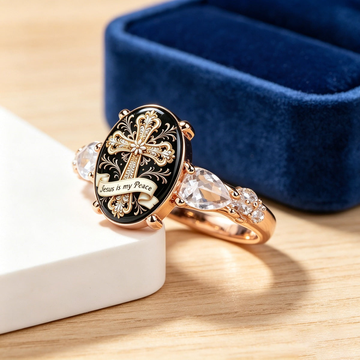 Jesus Is My Peace Filigree Ring