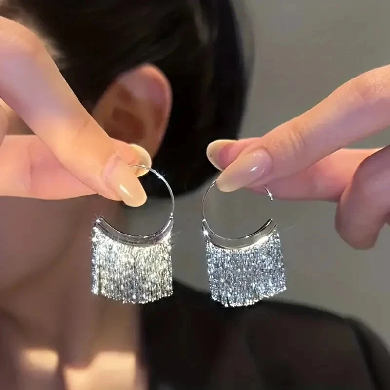 Sparkling Tassel Earrings