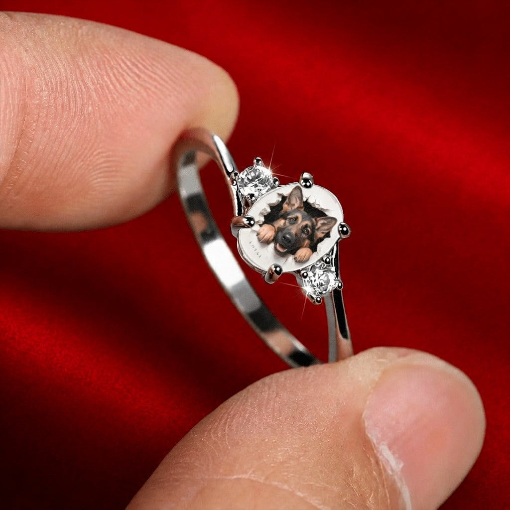 German Shepherd Portrait Ring