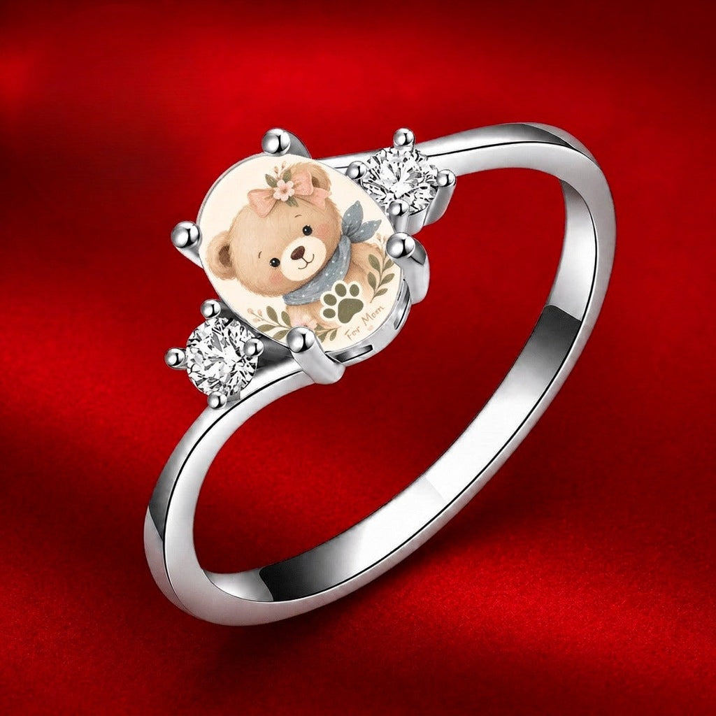 Bear Portrait Oval Ring