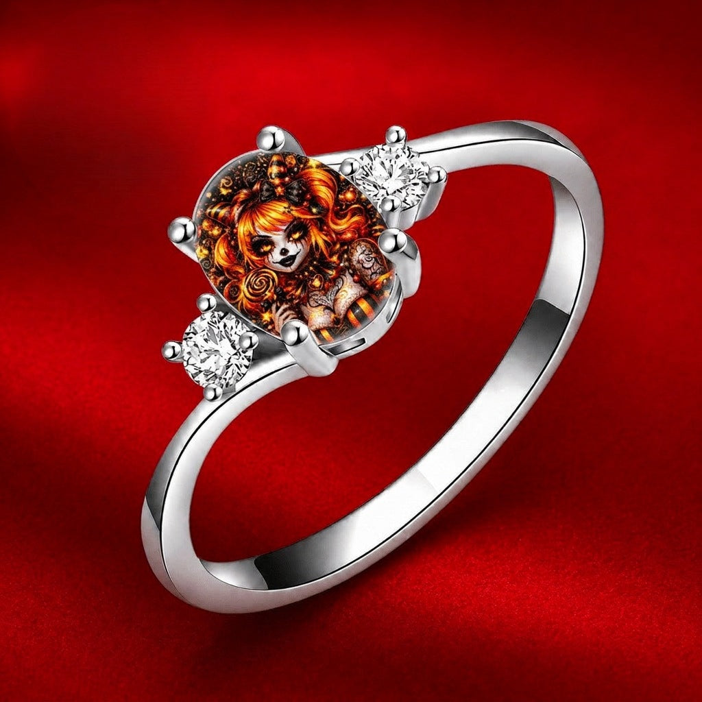 Gothic Doll Portrait Ring
