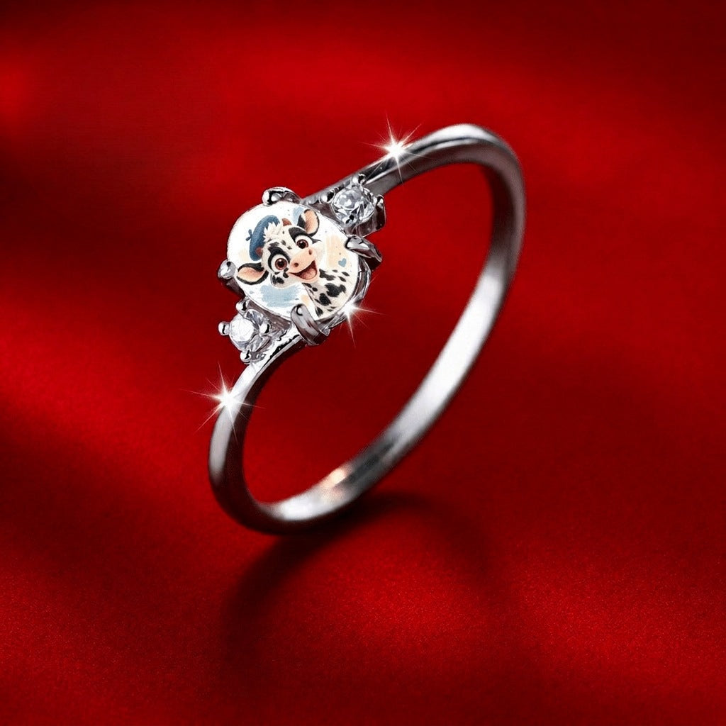 Spotted Calf Portrait Ring