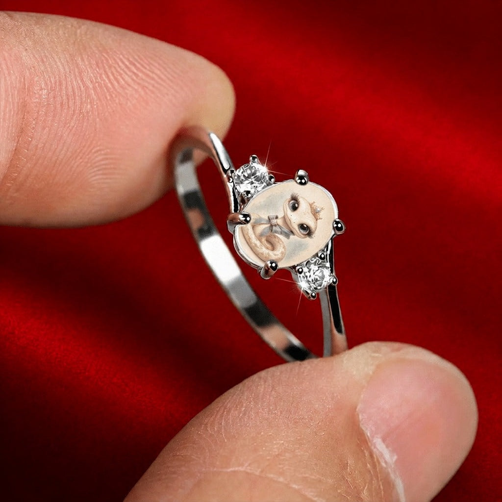 Crowned Snake Portrait Ring