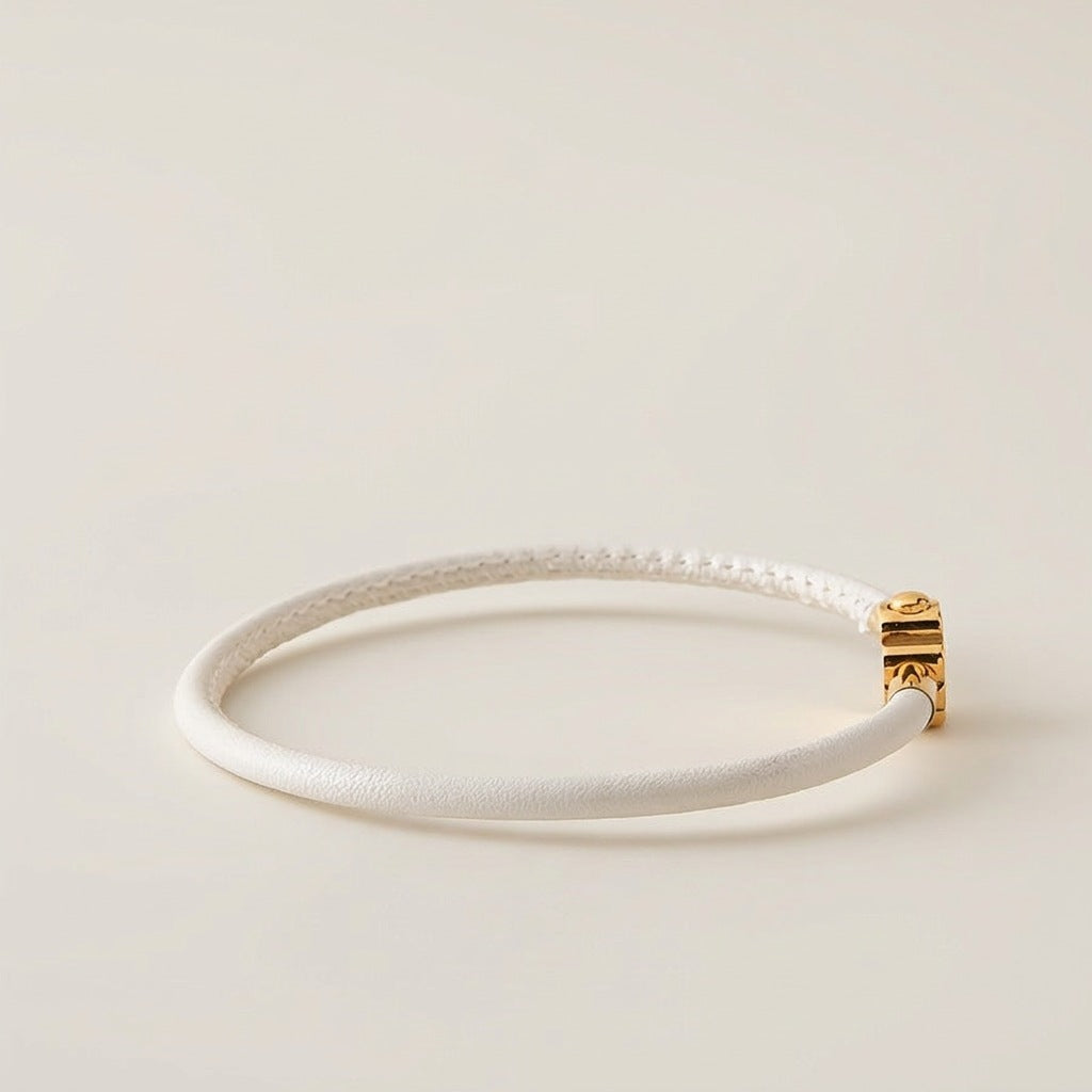White Clover Leather Bracelet