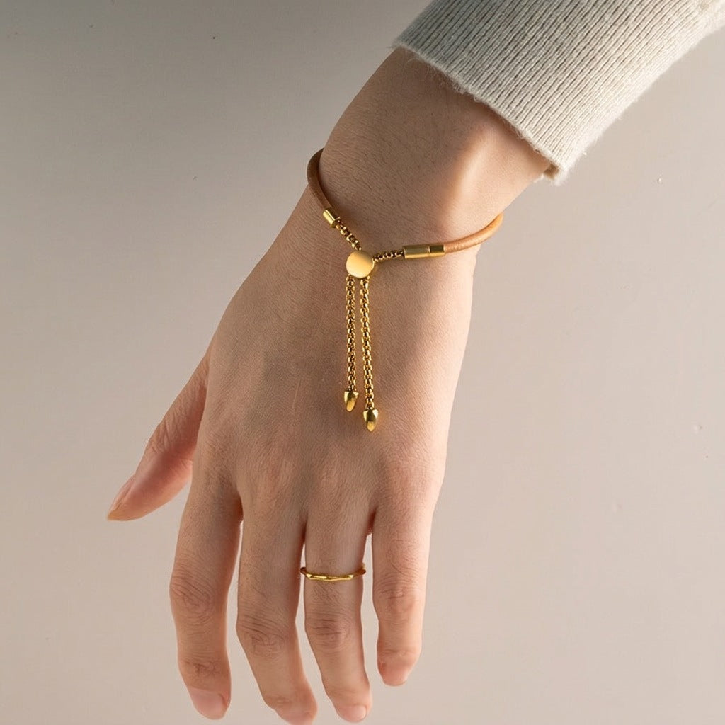 Leather Drawstring Bracelet