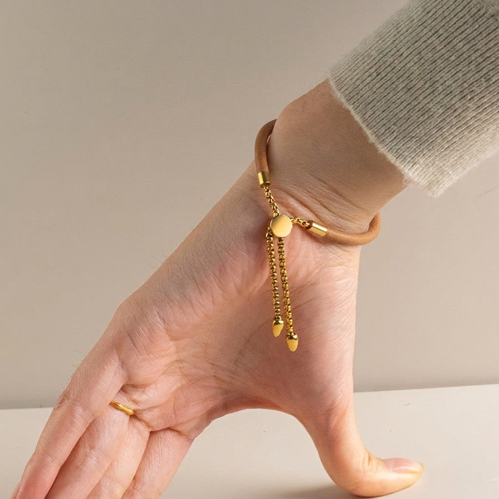 Leather Drawstring Bracelet