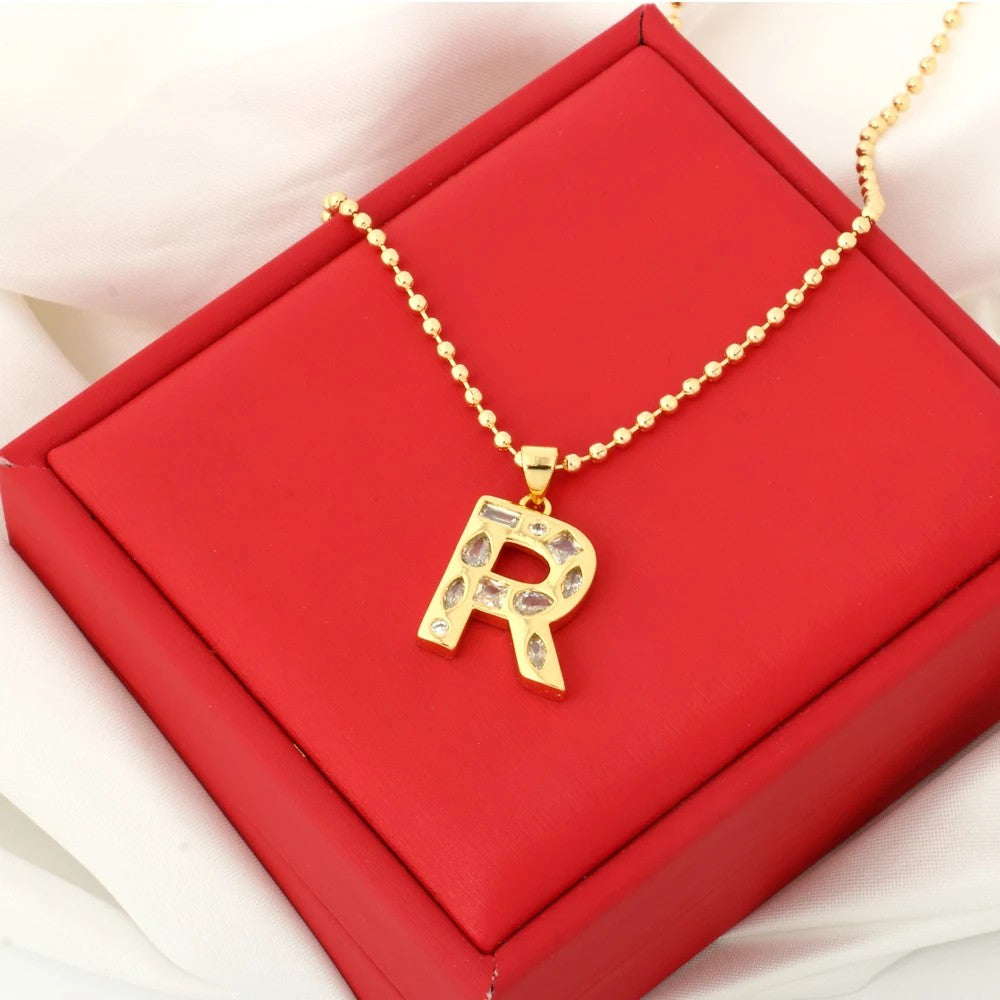 Open Frame Letter Initial Necklace
