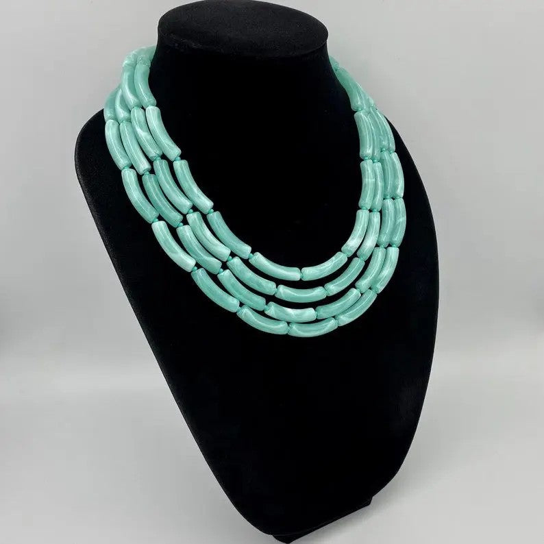Mint Green Beaded Necklace