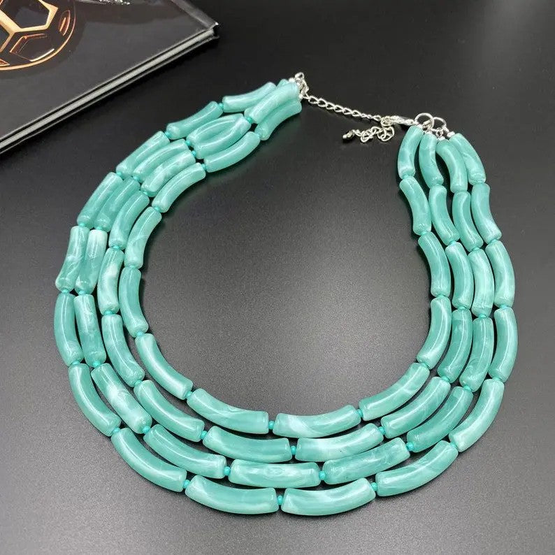 Mint Green Beaded Necklace