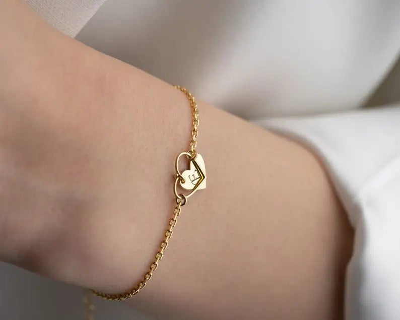 Zircon Heart Charm Bracelet