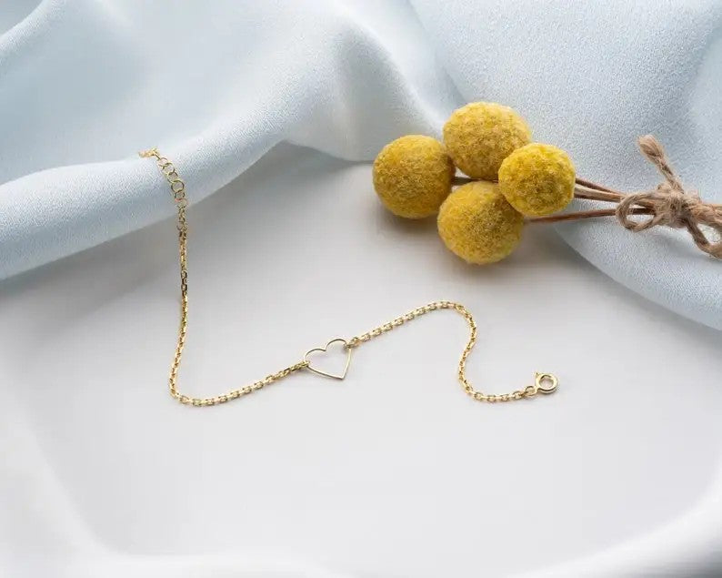 Zircon Heart Charm Bracelet
