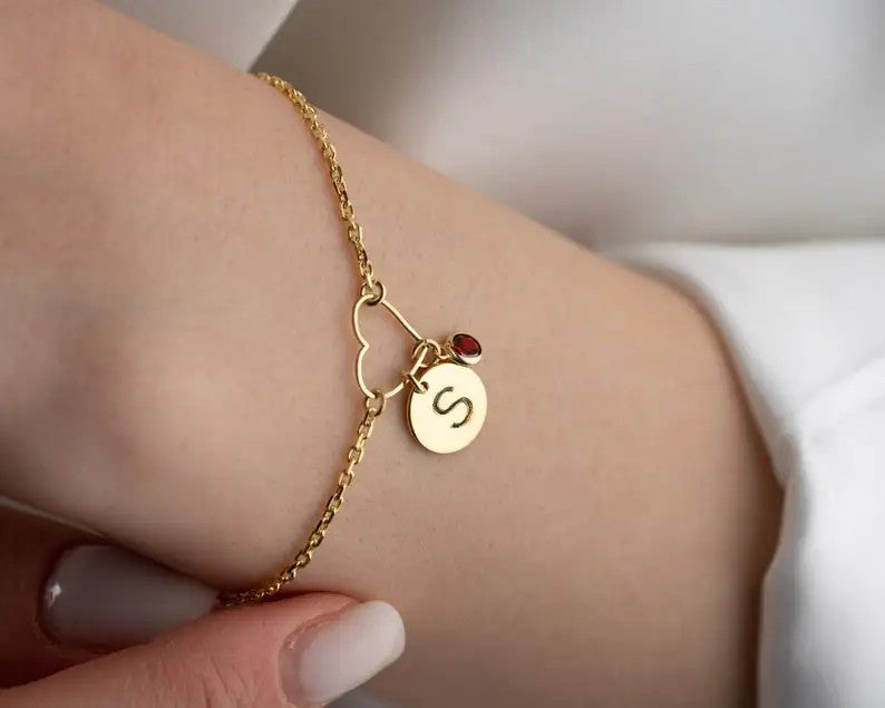 Zircon Heart Charm Bracelet