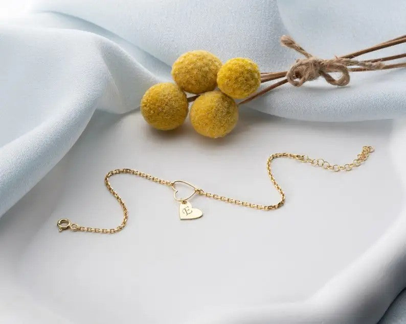 Zircon Heart Charm Bracelet