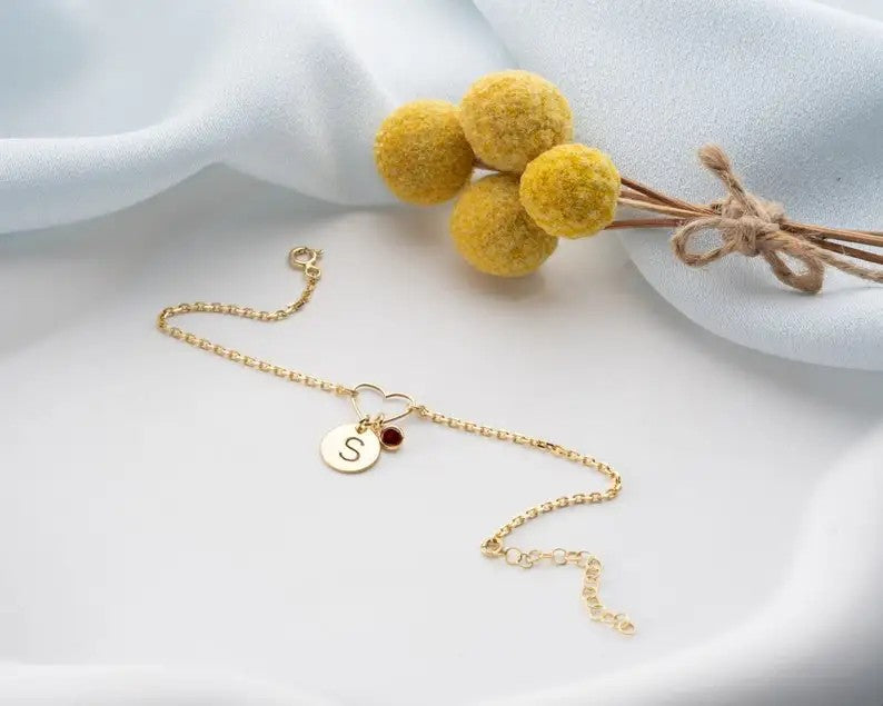 Zircon Heart Charm Bracelet