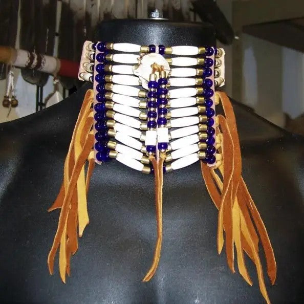 Bone Bead Choker Necklace