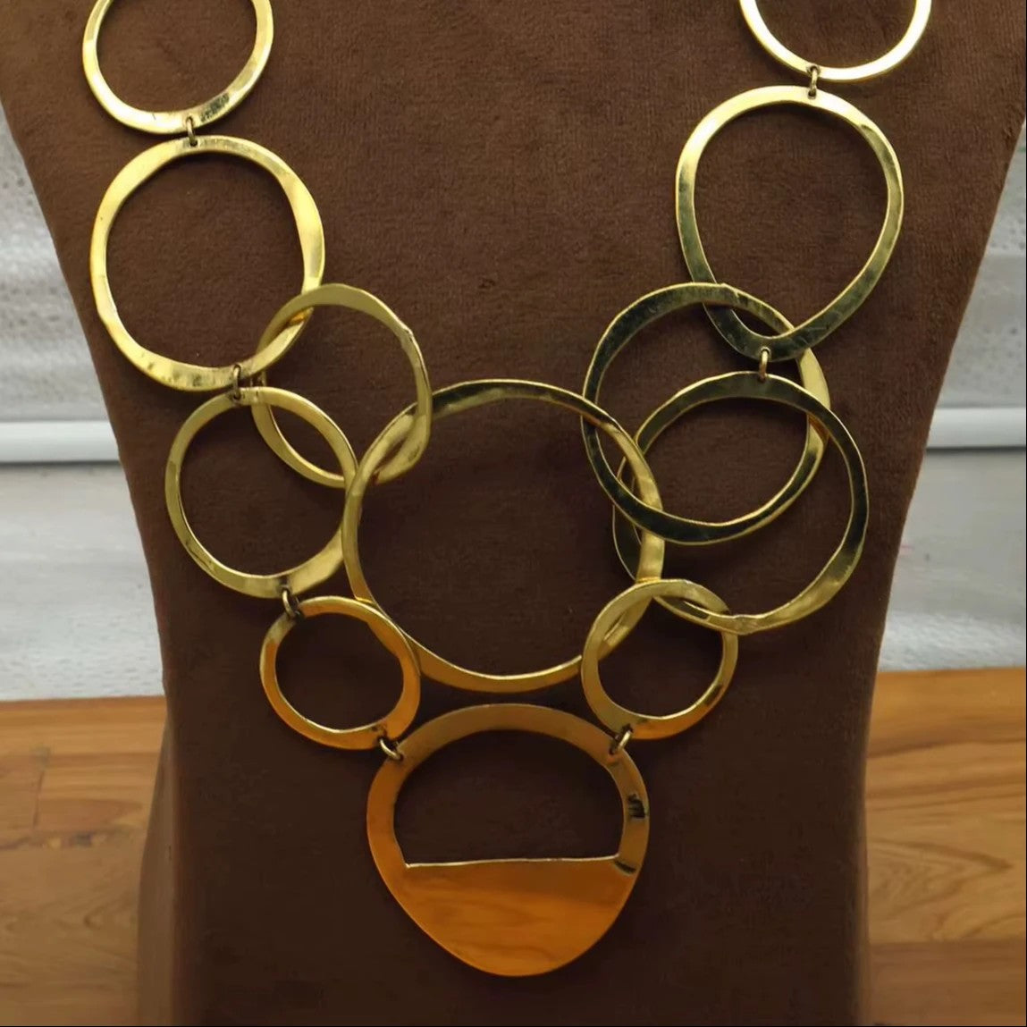 Brass Circle Link Necklace
