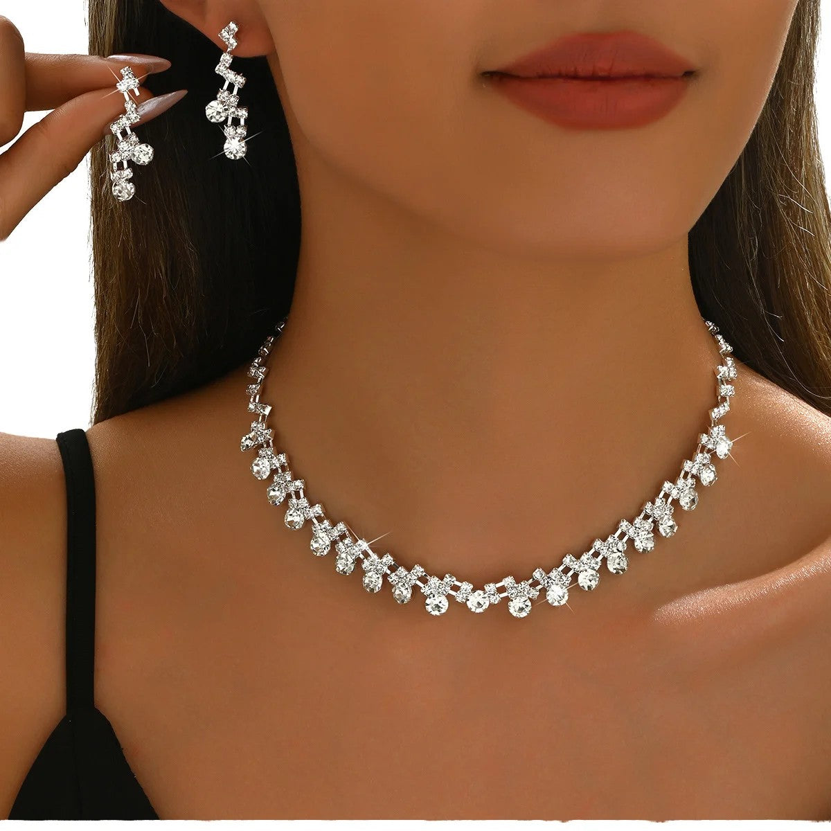 Crystal Vine Necklace & Earring Set