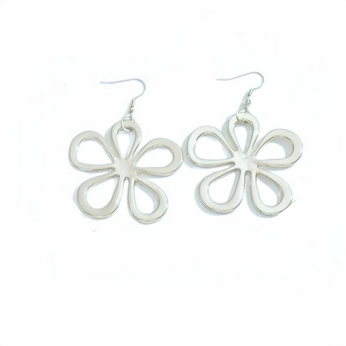 Open Flower Link Necklace & Earring Set