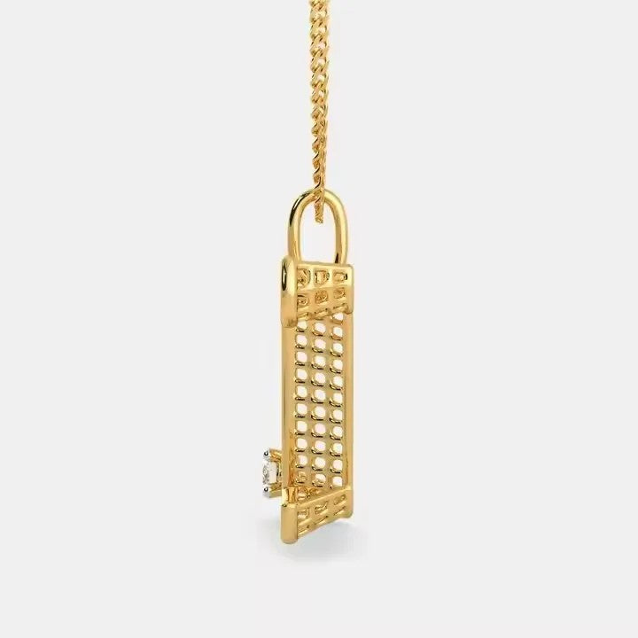 Lattice Initial Letter I Pendant