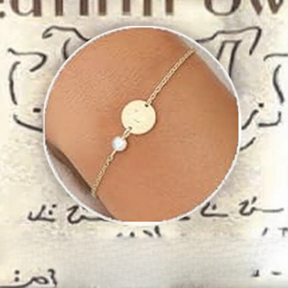 Initial Pearl Charm Bracelet