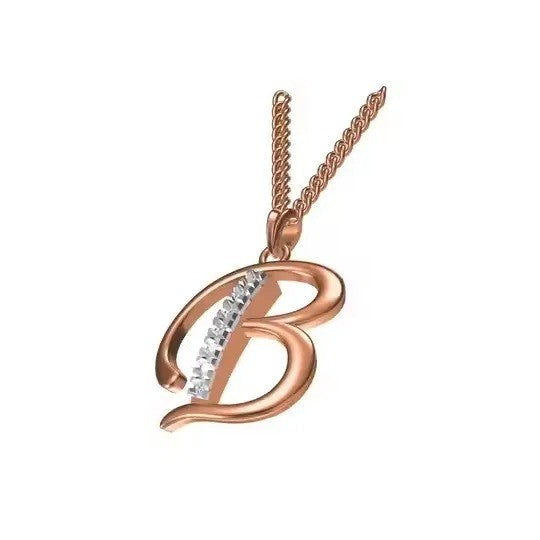 Rose Gold Initial B Pendant Necklace