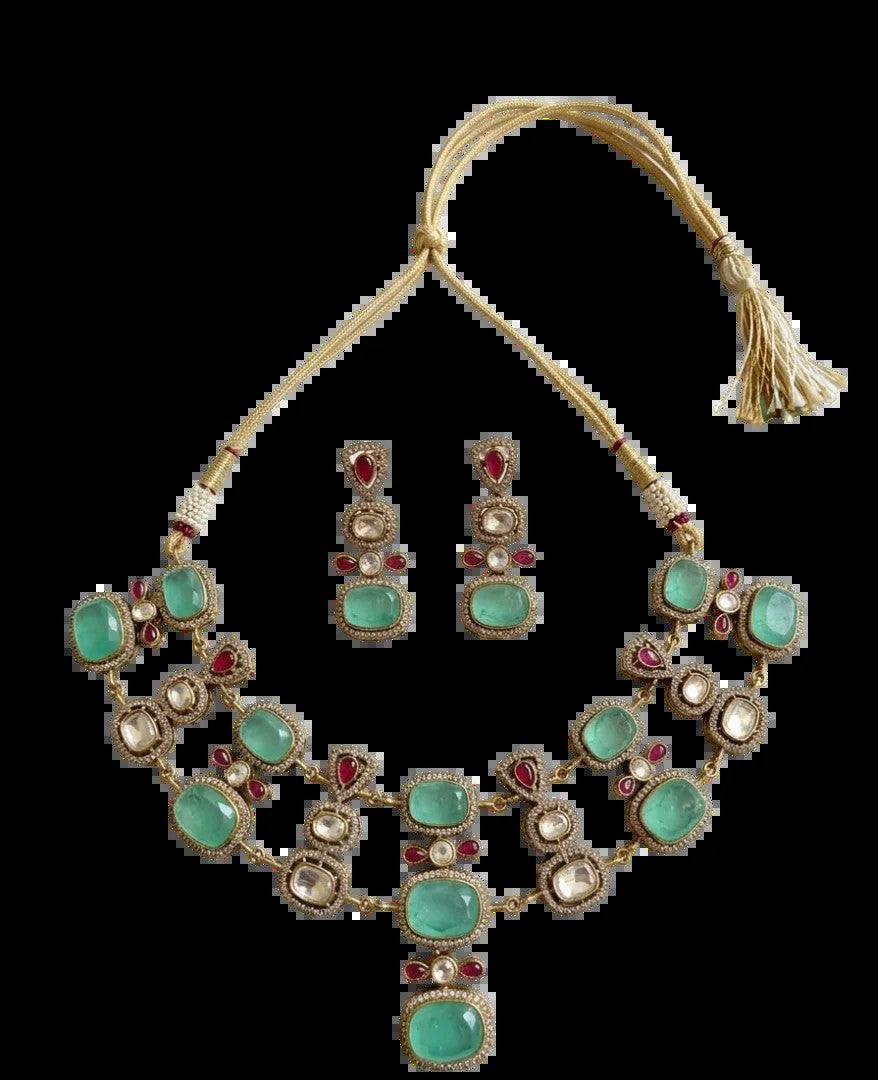 Kundan Floral Necklace Set