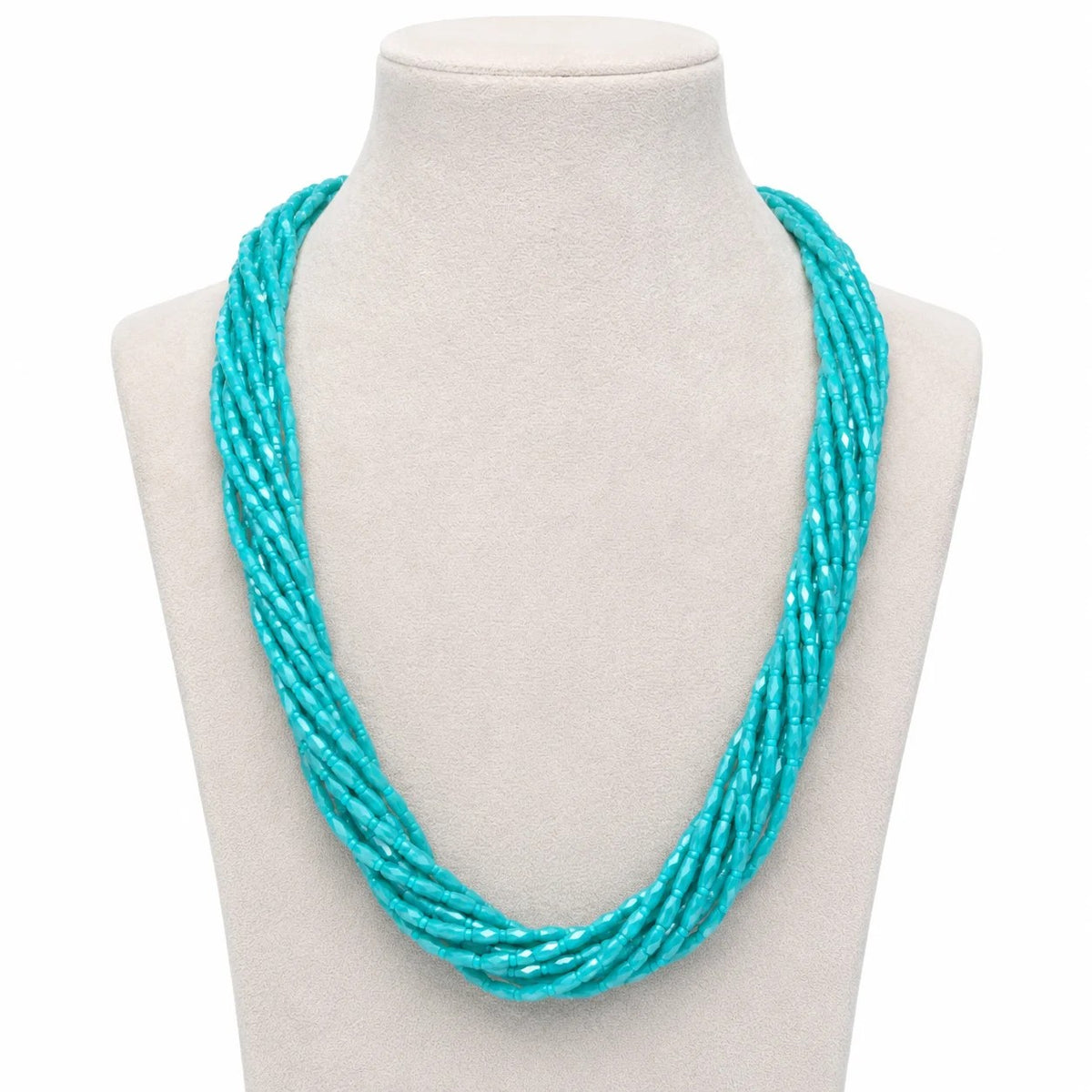 Turquoise Multi-Strand Seed Bead Necklace