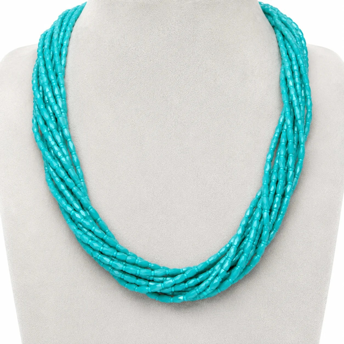 Turquoise Multi-Strand Seed Bead Necklace