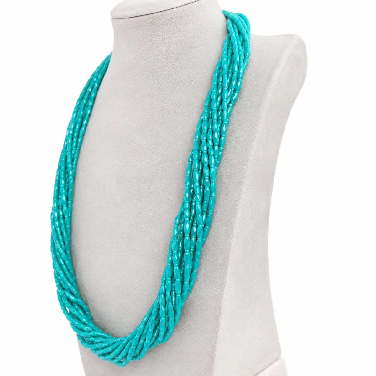 Turquoise Multi-Strand Seed Bead Necklace