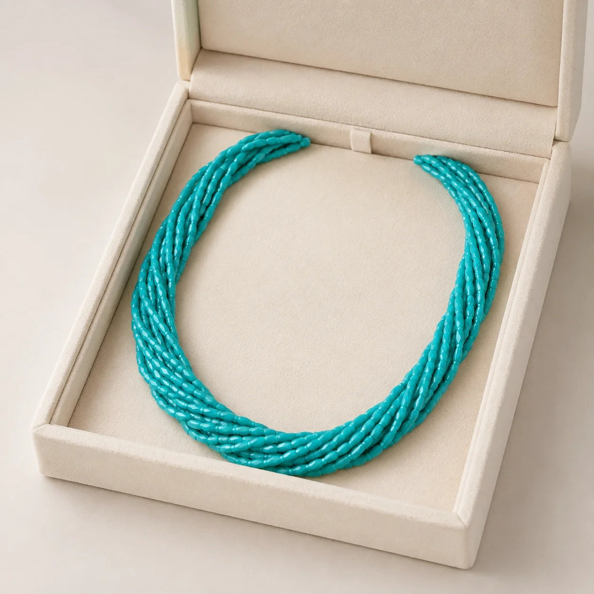 Turquoise Multi-Strand Seed Bead Necklace