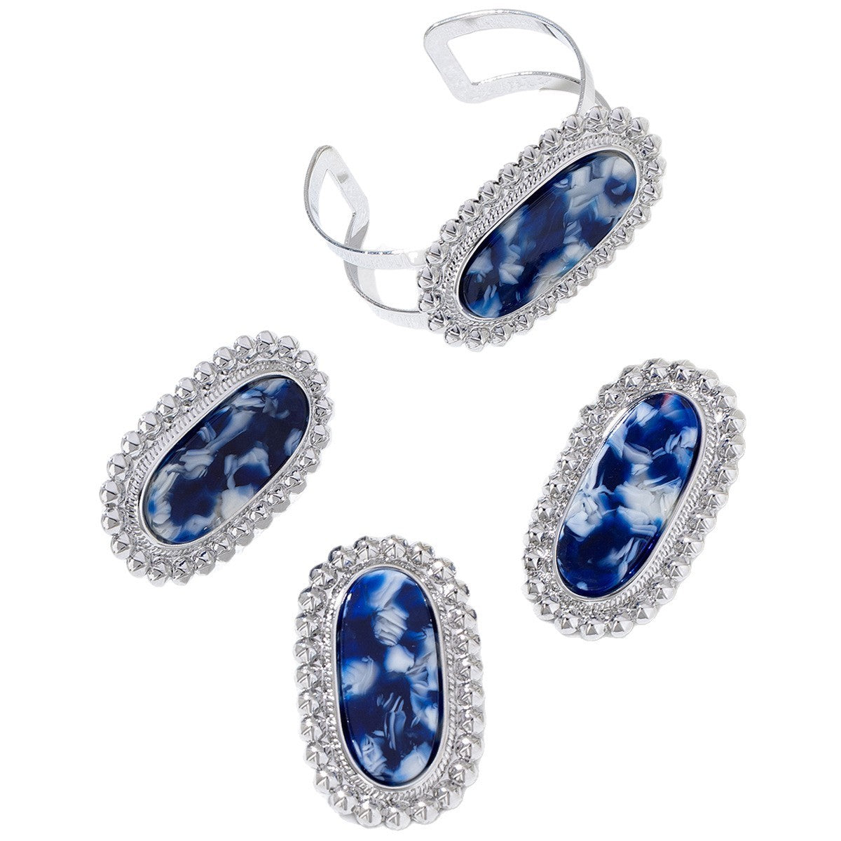 Leopard Oval Bead Border Jewelry Set
