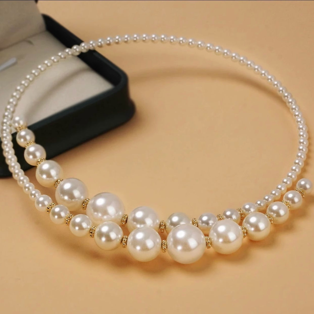 Graduated Pearl Bib Necklace