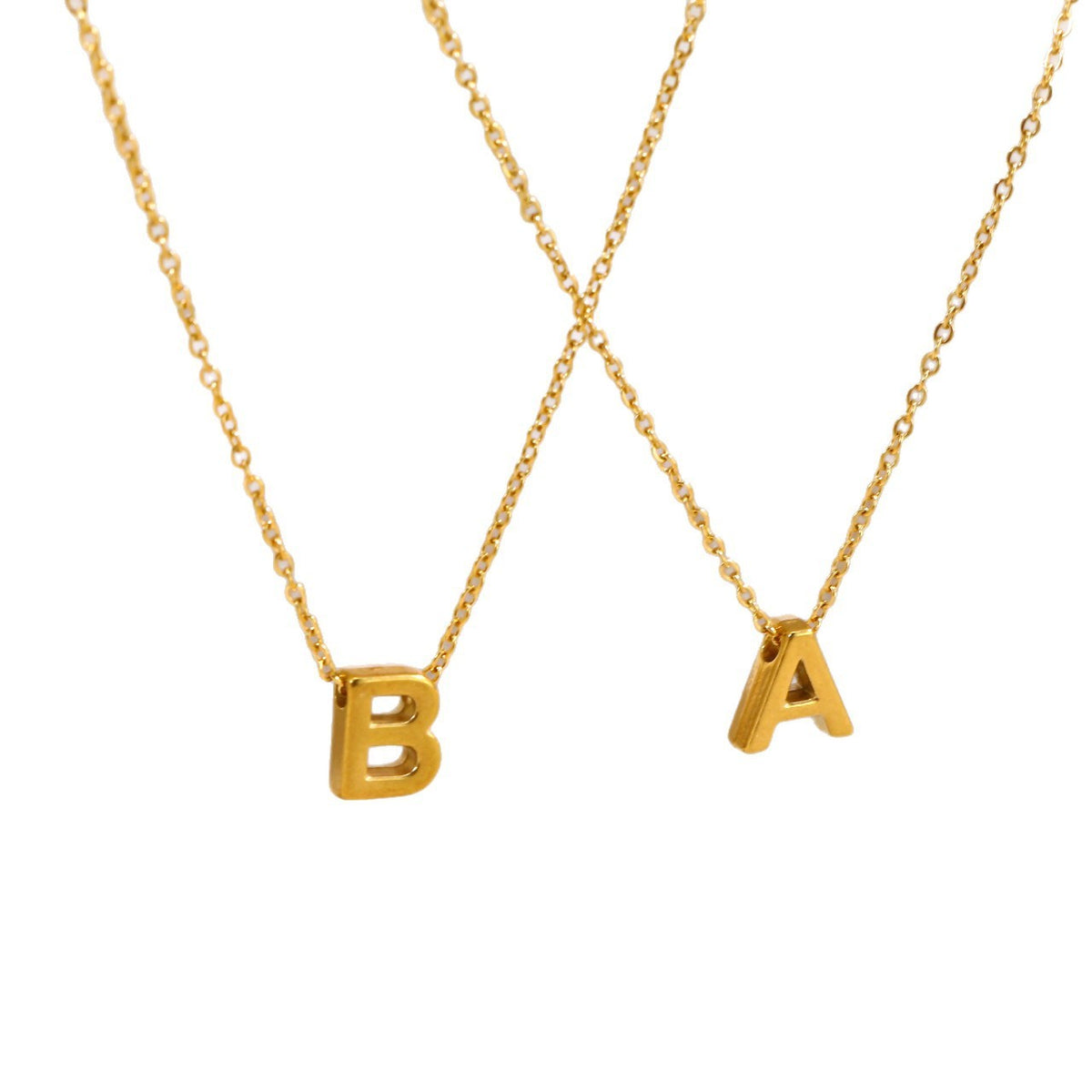 Mini Block Letter Initial Necklace