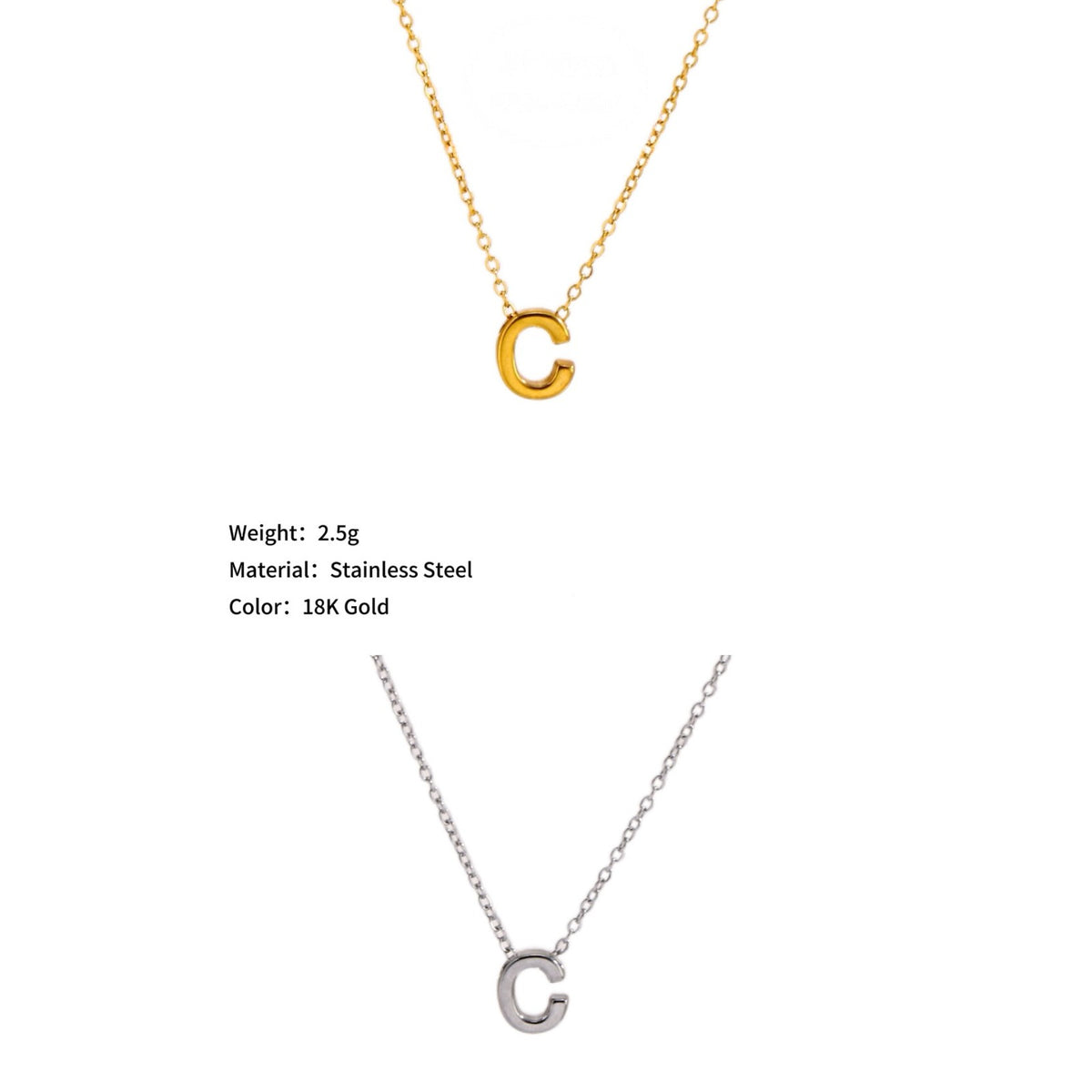 Mini Block Letter Initial Necklace