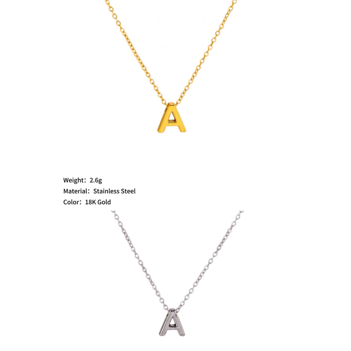 Mini Block Letter Initial Necklace