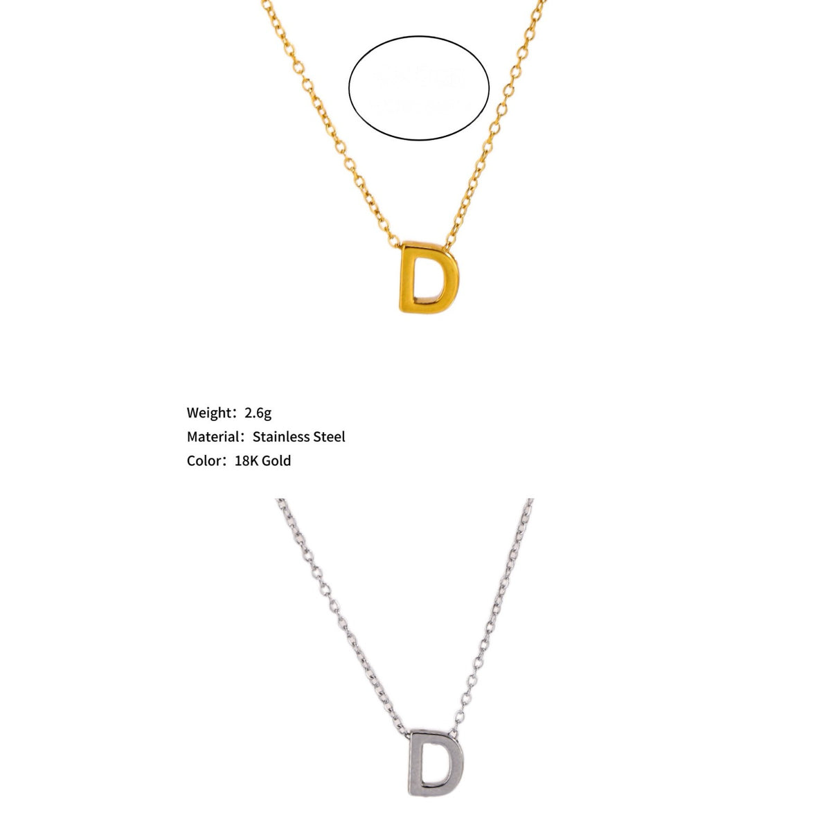Mini Block Letter Initial Necklace
