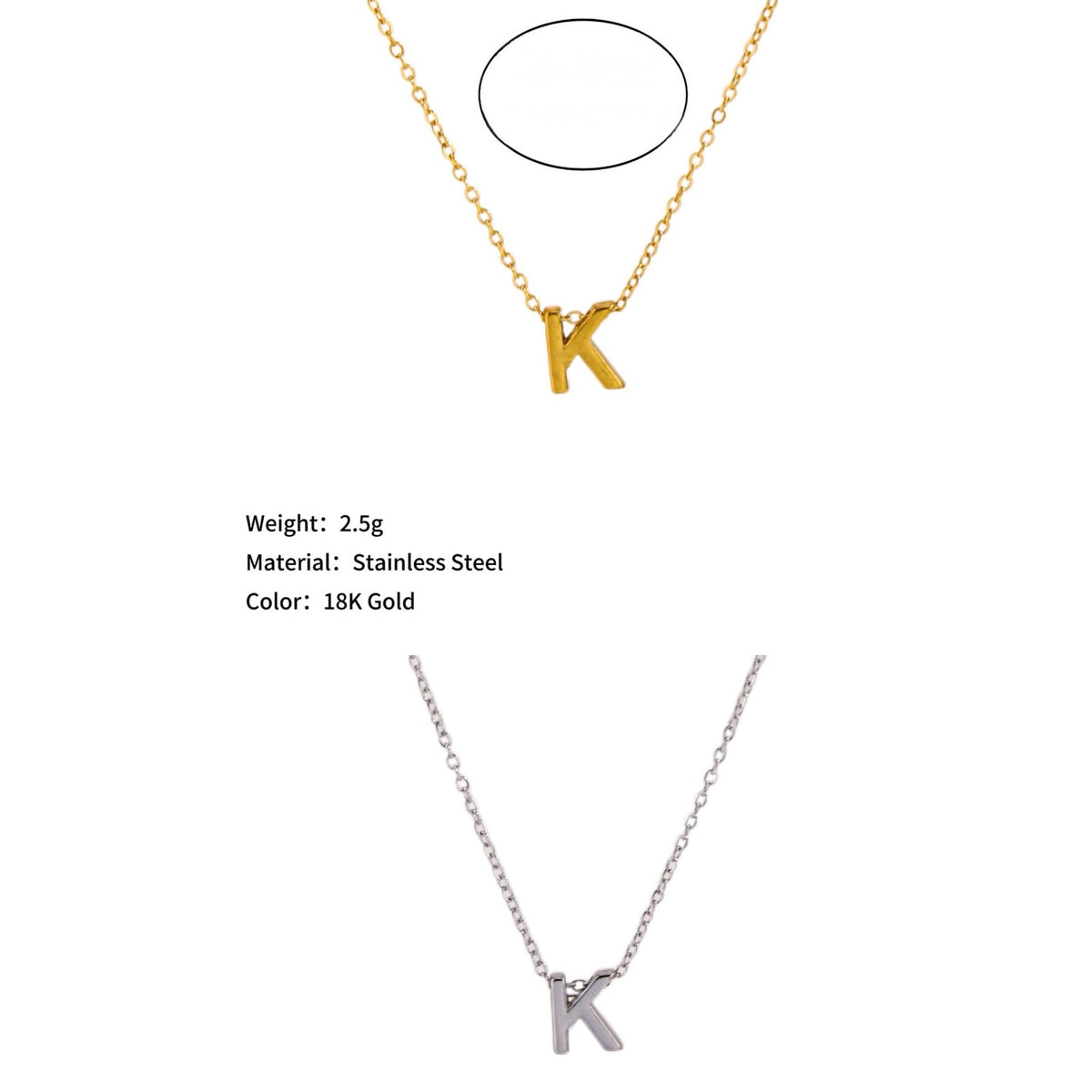 Mini Block Letter Initial Necklace