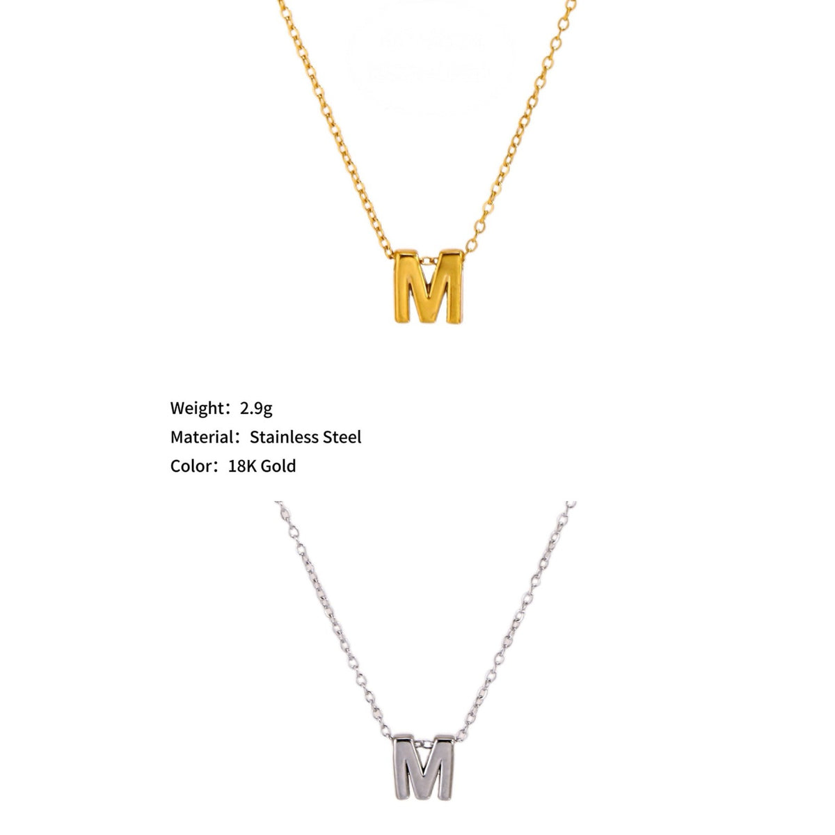 Mini Block Letter Initial Necklace