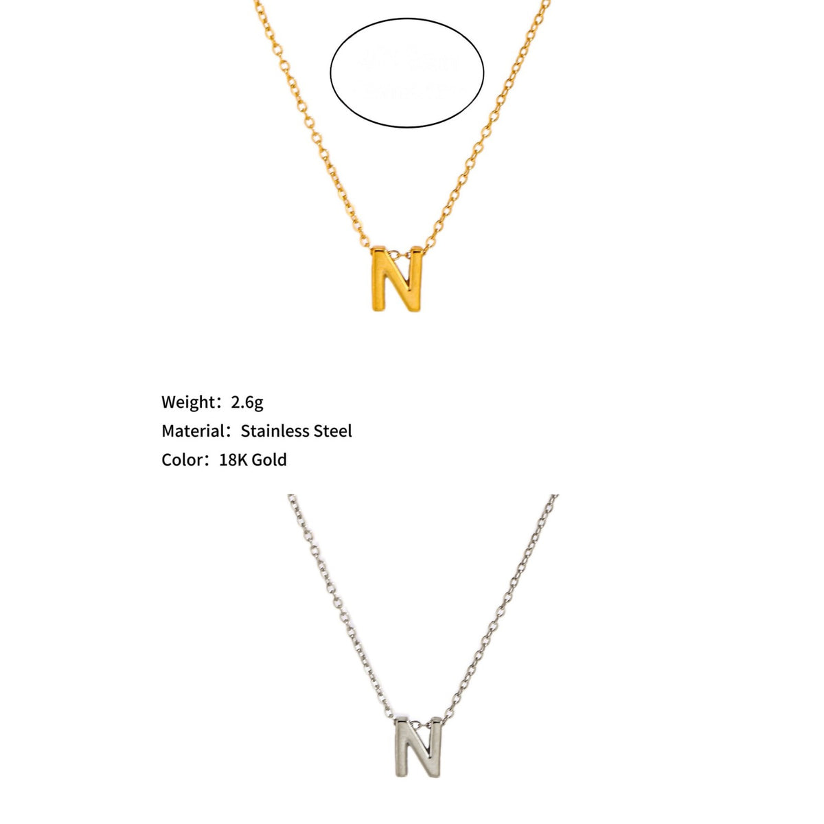 Mini Block Letter Initial Necklace