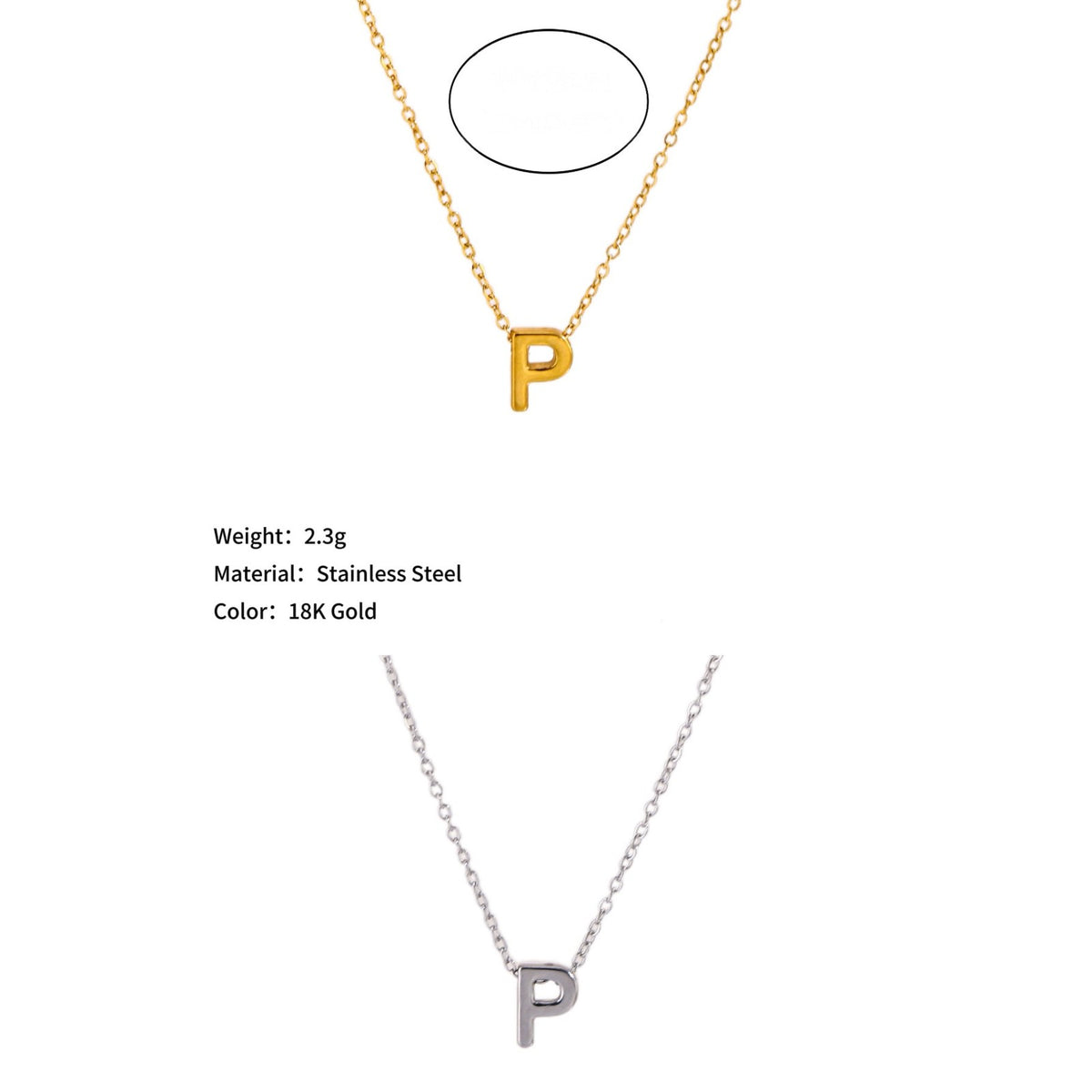 Mini Block Letter Initial Necklace