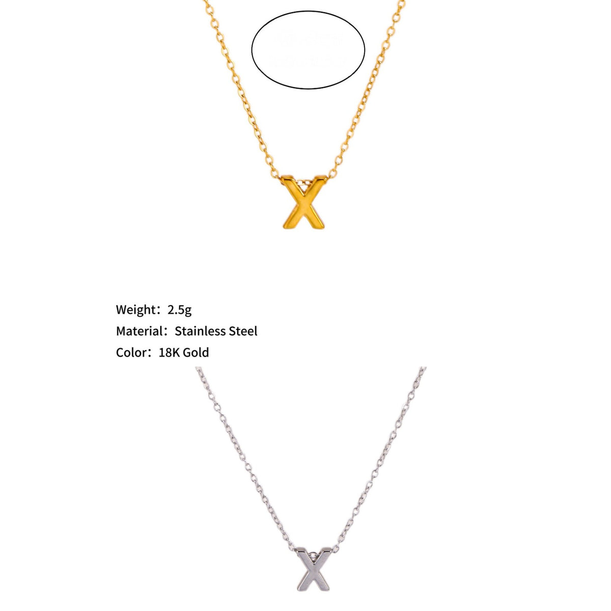 Mini Block Letter Initial Necklace